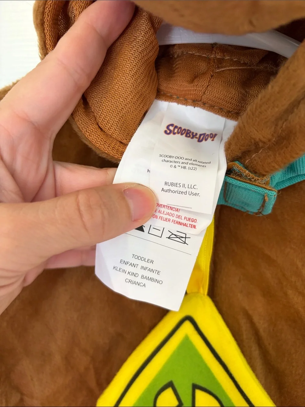 RUBIES’ Scooby-Doo TODDLER Costume with paws!! Collar and ID Tag